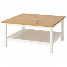 Журнальний столик IKEA HEMNES біла морилка світло-коричневий 90x90 см (304.134.95)