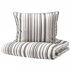 Комплект постельного белья IKEA RANDGRAS серый полоска 150x200/50x60 см (304.389.76)