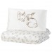 Пододеяльник IKEA RODHAKE орнамент «кролики» белый бежевый 110x125/35x55 см (304.401.73)