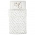 Комплект дитячої постільної білизни IKEA RODHAKE орнамент кролик білий бежевий 110x125/35x55 см (304.401.73)