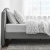 Каркас кровати с обивкой IKEA HAUGA серый 160x200 см (304.463.54)
