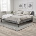 Каркас ліжка з оббивкою IKEA SLATTUM світло-сірий 140x200 см (304.463.73)