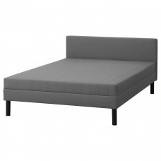Каркас кровати с матрасом IKEA SVELGEN серый бежевый 140x200 см (304.473.96)