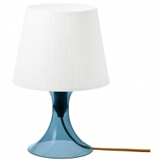 Лампа настольная IKEA LAMPAN темно-синий белый 29 см (304.840.82)