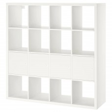 Стелаж з 4 вставками IKEA KALLAX білий 147x147 см (390.174.86)