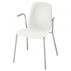 Кресло с подлокотниками IKEA LEIFARNE белый хромированный (391.278.09)