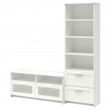 Комбинация шкафов под TV IKEA BRIMNES белый 180x41x190 см (391.843.43)