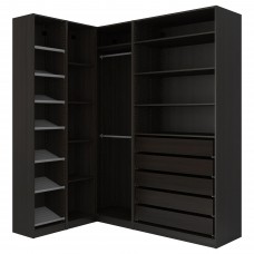 Угловой гардероб IKEA PAX черно-коричневый 160/188x236 см (392.180.17)