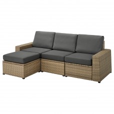 3-місний модульний диван IKEA SOLLERON коричневий темно-сірий 223x144x88 см (392.527.04)