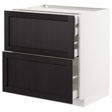 Підлогова кухонна шафа IKEA METOD / MAXIMERA білий чорний 80x60 см (392.575.46)