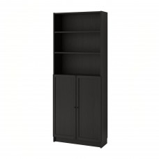 Шкаф книжный IKEA BILLY / OXBERG черно-коричневый 80x30x202 см (392.810.56)