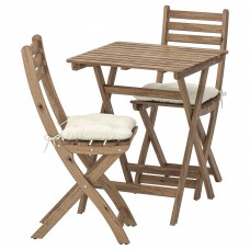 Стол и 2 стула IKEA ASKHOLMEN серо-коричневый бежевый (392.861.53)