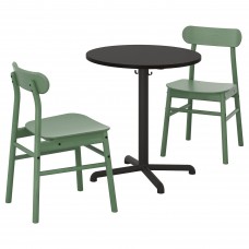 Стол и 2 стула IKEA STENSELE / RONNINGE антрацит зеленый (392.971.56)