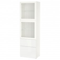 Комбінація шаф та стелажів IKEA BESTA білий 60x42x193 см (393.011.39)