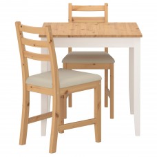 Стіл і 2 стільці IKEA LERHAMN бежевий 74x74 см (393.062.88)