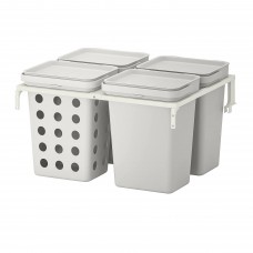 Комплект для сортировки мусора IKEA HALLBAR светло-серый 40 л (393.089.23)