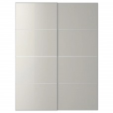 Пара раздвижных дверей IKEA HOKKSUND глянцевый светло-серый 150x201 см (393.117.08)