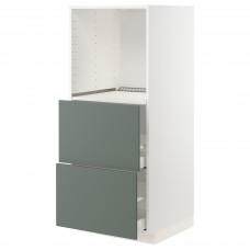 Модуль кухонної шафи IKEA METOD / MAXIMERA білий сіро-зелений 60x60x140 см (393.171.83)