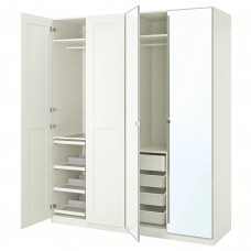 Гардероб IKEA PAX / GRIMO/VIKEDAL білий дзеркальне скло 200x60x236 см (393.250.22)