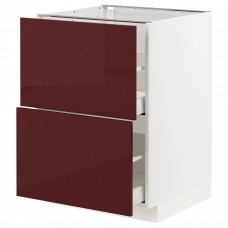 Підлогова кухонна шафа IKEA METOD / MAXIMERA білий глянцевий темний червоно-коричневий 60x60 см (393.274.79)