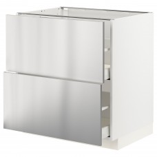 Підлогова кухонна шафа IKEA METOD / MAXIMERA білий нержавіюча сталь 80x60 см (393.298.50)