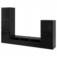 Комбінація шаф для TV IKEA BESTA чорно-коричневий 300x42x193 см (393.307.64)