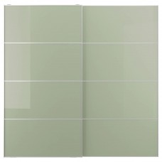 Пара розсувних дверцят IKEA HOKKSUND глянцевий світло-зелений 200x201 см (393.323.10)