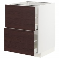 Підлогова кухонна шафа IKEA METOD / MAXIMERA білий темно-коричневий 60x60 см (393.337.67)