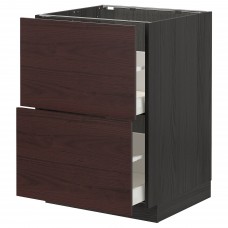 Підлогова кухонна шафа IKEA METOD / MAXIMERA чорний темно-коричневий 60x60 см (393.338.90)