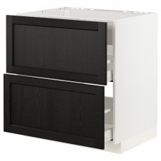 Підлогова кухонна шафа IKEA METOD / MAXIMERA білий чорний 80x60 см (393.356.53)