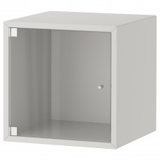 Шафа навісна зі скляними дверцятами IKEA EKET світло-сірий 35x35x35 см (393.363.65)