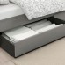 Ліжко з м'якою оббивкою IKEA HAUGA сірий 140x200 см (393.366.43)