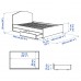 Кровать с мягкой оббивкой IKEA HAUGA серый 140x200 см (393.366.43)