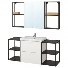 Комплект мебели для ванной IKEA ENHET / TVALLEN белый антрацит 140x43x65 см (393.376.09)