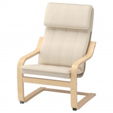 Кресло детское IKEA POANG березовый шпон бежевый (393.379.11)