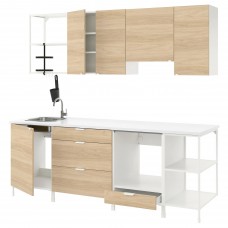 Кухня IKEA ENHET білий 243x63.5x222 см (393.380.91)