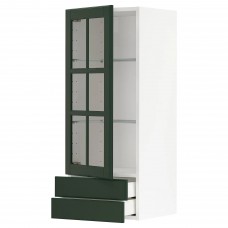 Комбінація навісних шаф IKEA METOD / MAXIMERA білий темно-зелений 40x100 см (393.597.76)