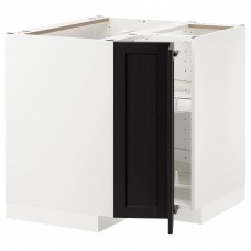 Кутова кухонна шафа IKEA METOD білий чорний 88x88 см (393.739.18)