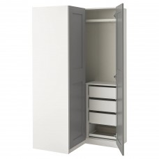 Комбінація гардеробу IKEA PAX / GRIMO білий сірий 88/111x201 см (393.870.67)