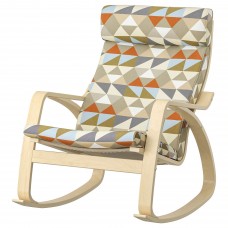 Крісло-гойдалка IKEA POANG березовий шпон різнокольоровий (393.871.90)