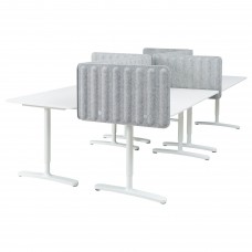 Стол с экраном IKEA BEKANT белый серый 320x160 48 см (393.873.88)