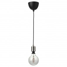 Підвісний світильник з лампочкою IKEA SKAFTET / ROLLSBO нікельований (393.921.63)