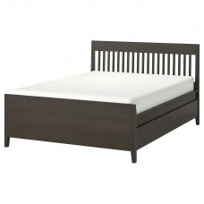 Каркас ліжка IKEA IDANAS темно-коричневий ламелі LONSET 140x200 см (393.922.19)