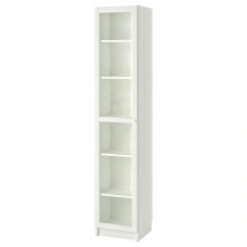 Стелаж для книг IKEA BILLY / OXBERG білий скло 40x42x202 см (393.988.34)