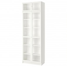 Книжный шкаф IKEA BILLY / OXBERG белый 80x42x237 см (393.988.53)