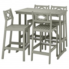 Барный стол и 4 барных стула IKEA BONDHOLMEN серый (394.129.72)