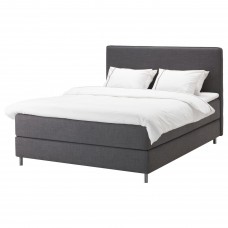 Континентальная кровать IKEA DUNVIK матрас VAGSTRANDA темно-серый (394.197.04)