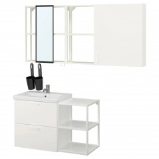 Комплект мебели для ванной IKEA ENHET / TVALLEN белый 102x43x65 см (394.199.16)