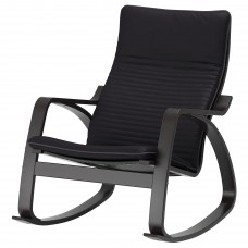 Крісло-гойдалка IKEA POANG чорно-коричневий чорний (394.292.32)
