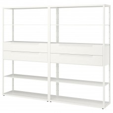 Шкаф книжный IKEA FJALKINGE белый 236x35x193 см (399.325.38)